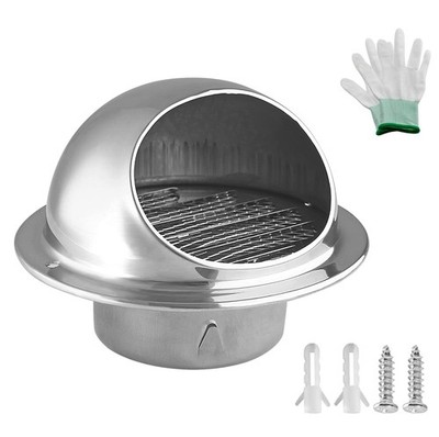 3 Inch Stainless Steel Round Air Vent Louver Grille Cover with Mesh Screen