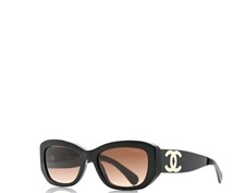 CHANEL SUNGLASSES BLACK FRAME CLASSIC 5493 CAT EYE WOMEN WITH PACKAGING 