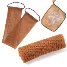 3 Pcs African net Sponge washcloth for exfoliating Body Scrubber Shower Essen...
