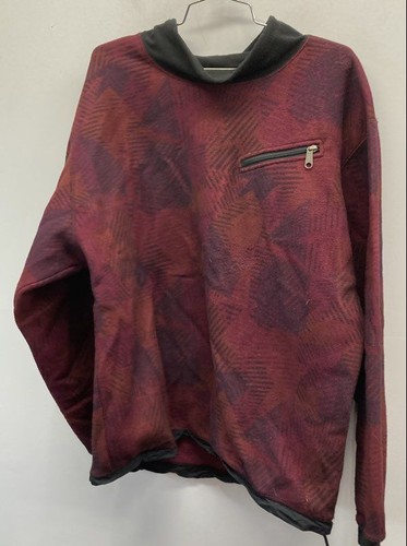 Vintage 90s The North Face Rage Fleece Pullover Red Pattern USA Men's M