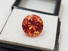 Round Cut Orange Colour 5-6 Ct Zircon Loose EGL Certified Superb Gemstone FR-182