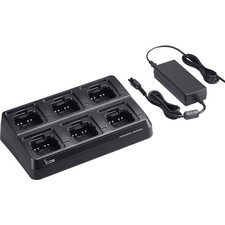 ICOM BC214 6 WAY RAPID CHARGER IC41PRO INCLUDES BC157S  6X AD130