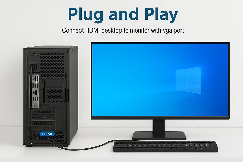 1.8M HDMI to VGA 1080P 60Hz Cable for PC Laptop Monitor PS3 XBox 360 Raspberry P - Image 4 of 4