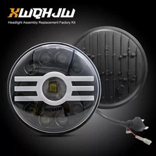 Pair 7 Inch LED GLASS Round Headlights H4, ORIGINAL CLASSIC LOOK Conversion