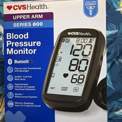 CVS Health Series 800 Upper Arm Blood Pressure Monitor Bluetooth SoftFit LCD