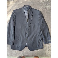 Pronto Uomo Mens Navy Blue Pinstripe Two Button Blazer Sport Coat Jacket