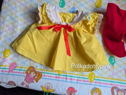 Vintage Cabbage Patch Kids Jesmar Yellow Swing Dress Set Spain