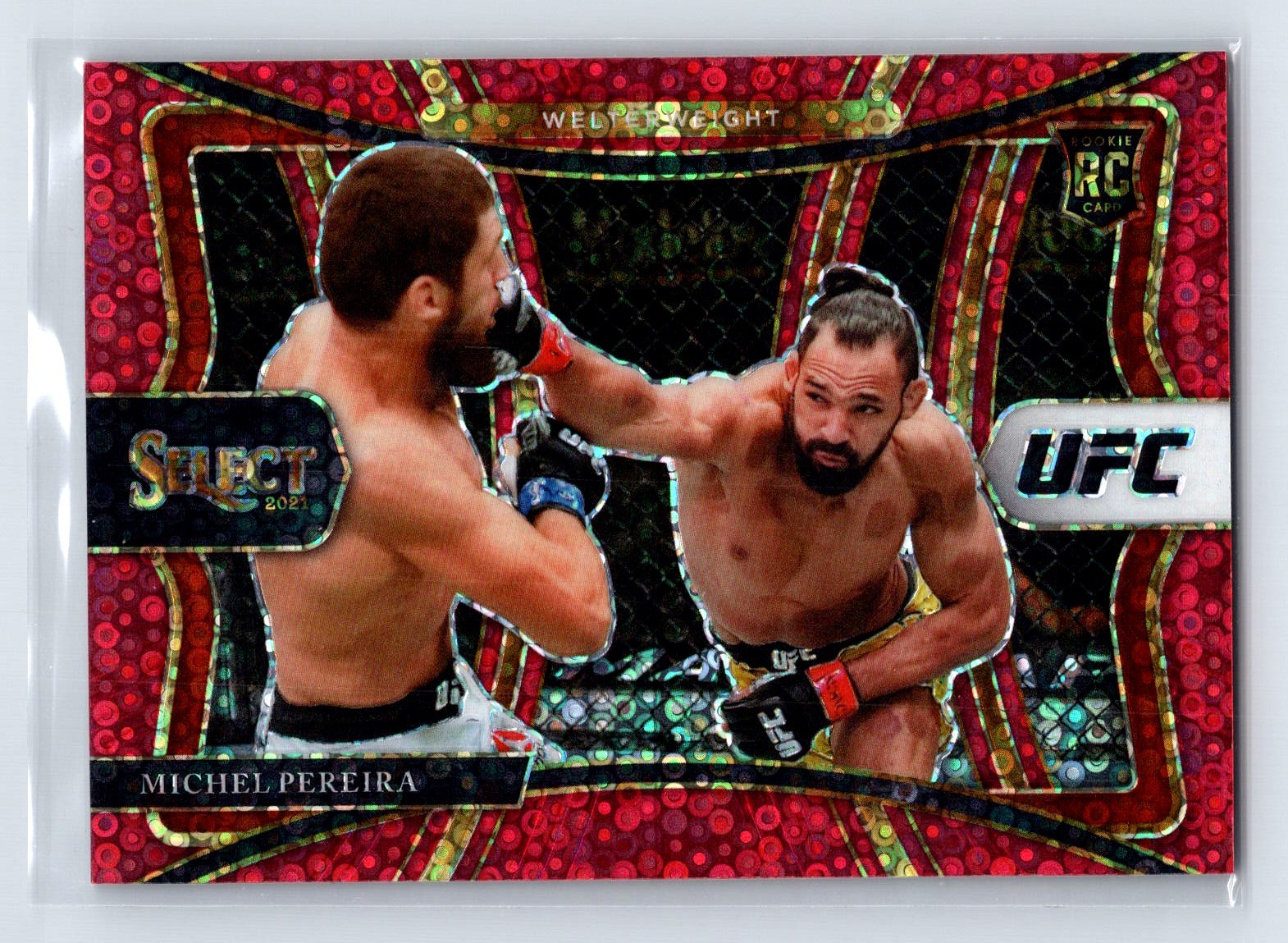 2021 Panini Select UFC #187 Michel Pereira Red Disco Prizms /199 RC