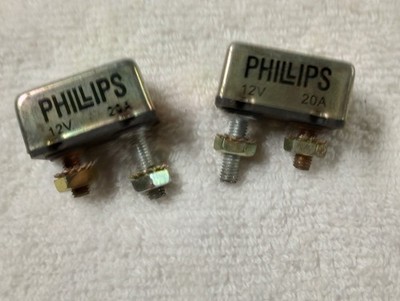 2-Phillips 12 volt 20 Amp DC Auto Reset Circuit Breaker