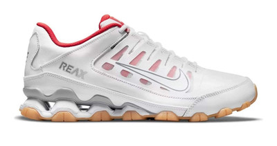 Nike Reax 8 TR Mesh Shoes Mens White Wolf Grey Training Gum Sole 621716 103
