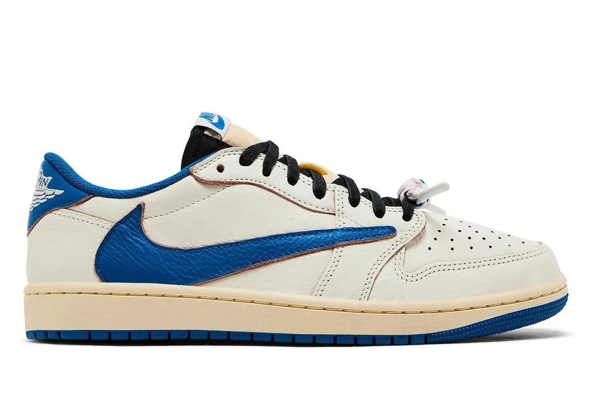 Travis Scott × fragment 24時間以内 発送可能 Fragment Design x Travis Scott x Air Jordan 1 Retro OG SP Low Sail