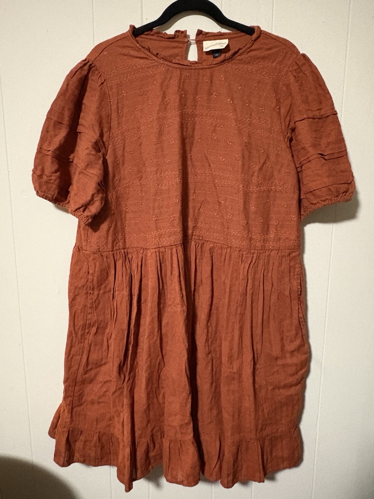 Universal threads rust colored embroidered dress … - image 2