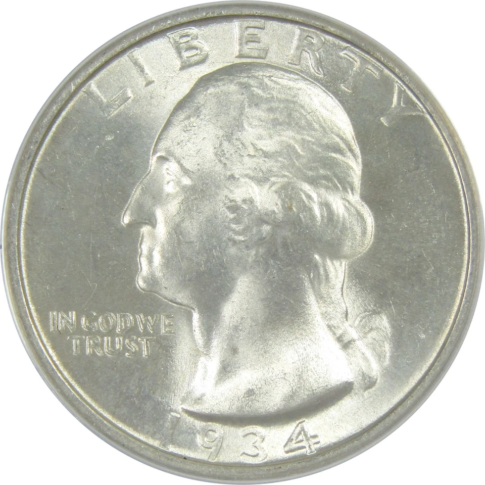 1934 Medium Motto FS-402 Washington Quarter MS 62 ANACS SKU:I16327 - Image 3 of 4