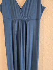 NWT New York & Company Stretch Royal Blue Maxi Dress Size Small Sleeveless Vneck