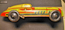 vintage Lupor Metal Products No. 8 tin lithographed race car