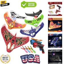 6 Pack Airplane Launcher Toys, LED Foam Airplane Toys for Kids, Outdoor Plane...