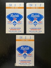 1983 L. A. Dodgers Opening Day Ticket Stubs (3 Ticket Stubs)