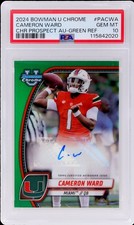 2024 Bowman University Chrome Cameron Ward #PACWA PSA 10 39/99 Football Gem Mint