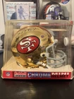 Joe Montana Signed Riddell Chrome Mini Helmet 49ers HOF Mounted Memories COA