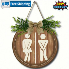 Wooden Toilet Sign House Room Farmhous Office Wall Door Decoration Washroom Sign