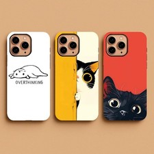 Funny Cat Art Phone Case, Kawaii Meme Cat Cover, Cute Cartoon Cat Lover Gift