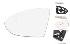 Left Driver Side Mirror Glass Replacement Heated with Backing Plate for