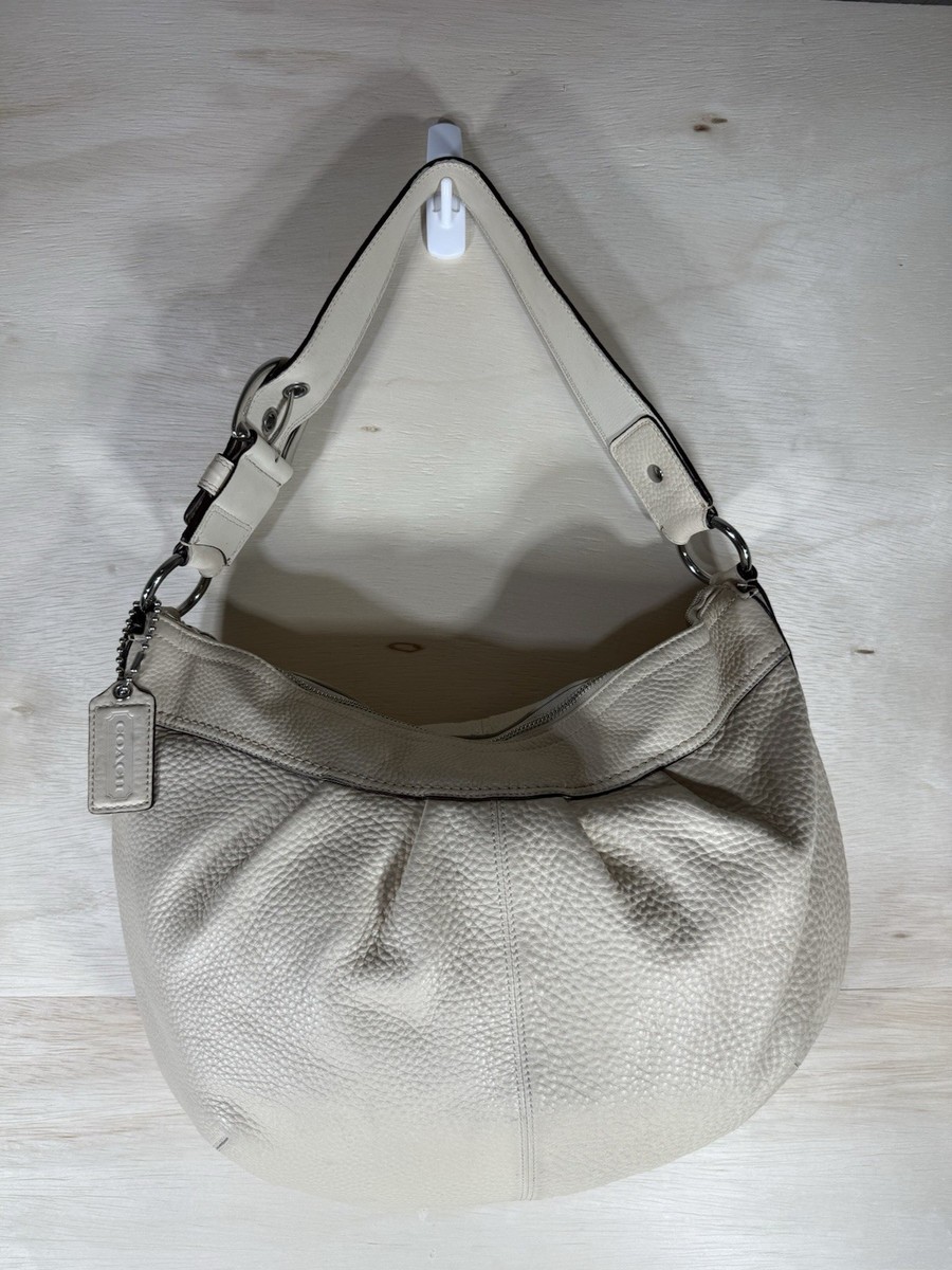 Coach Ivory /Cream Pebbled Leather Pleated A1053-F13731 Soho Coach Ivory /Cream Pebbled Leather Pleated A1053-F13731 Soho