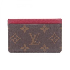 LOUIS VUITTON Porte-carte Simple Card Case holder M60703 Monogram Fuschia Used