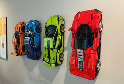 Wandmontierter Autoständer für Lego Technic Porsche, Sian, Bugatti, Ferrari, F1, RS