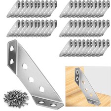 50 PCS Universal Stainless Steel Furniture Angle Corner Connector Bracket