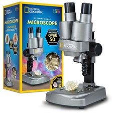 National Geographic Dual LED Microscope Science 50 pc Kit, Silver