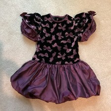 PEACHES N CREAM VINTAGE PARTY/ HOLIDAY DRESS, GIRLS 5 CANT READ SIZE ,S SLEEV