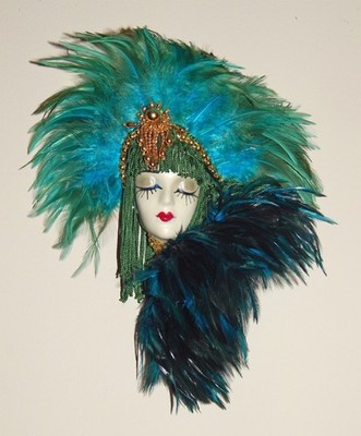 Unique Creations Small Art Deco Lady Face Mask Wall Hanging Decor in Matt finish