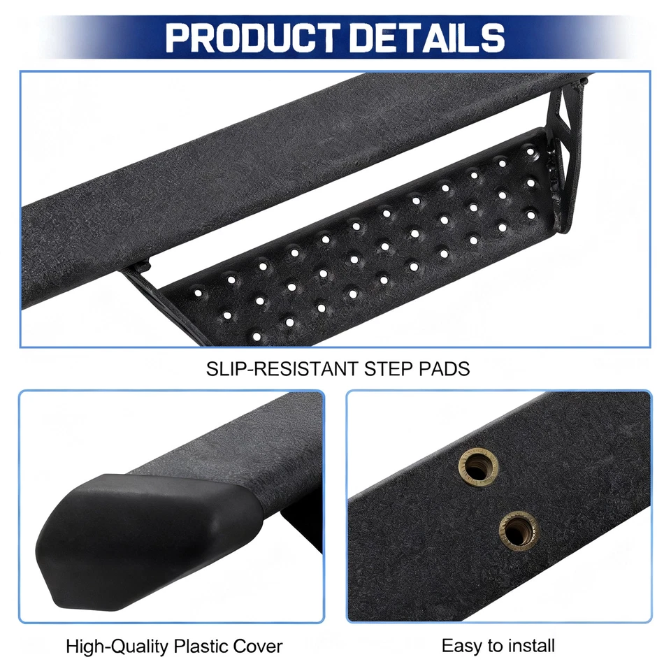 Running Boards For 2005-2023 Toyota Tacoma Double Cab/Crew Cab 3" Drop Step Bar - Image 4 of 4