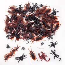 130 PCS Realistic Plastic Bugs Trick Toys, 9 Types Prank Fake Insects Cockroache
