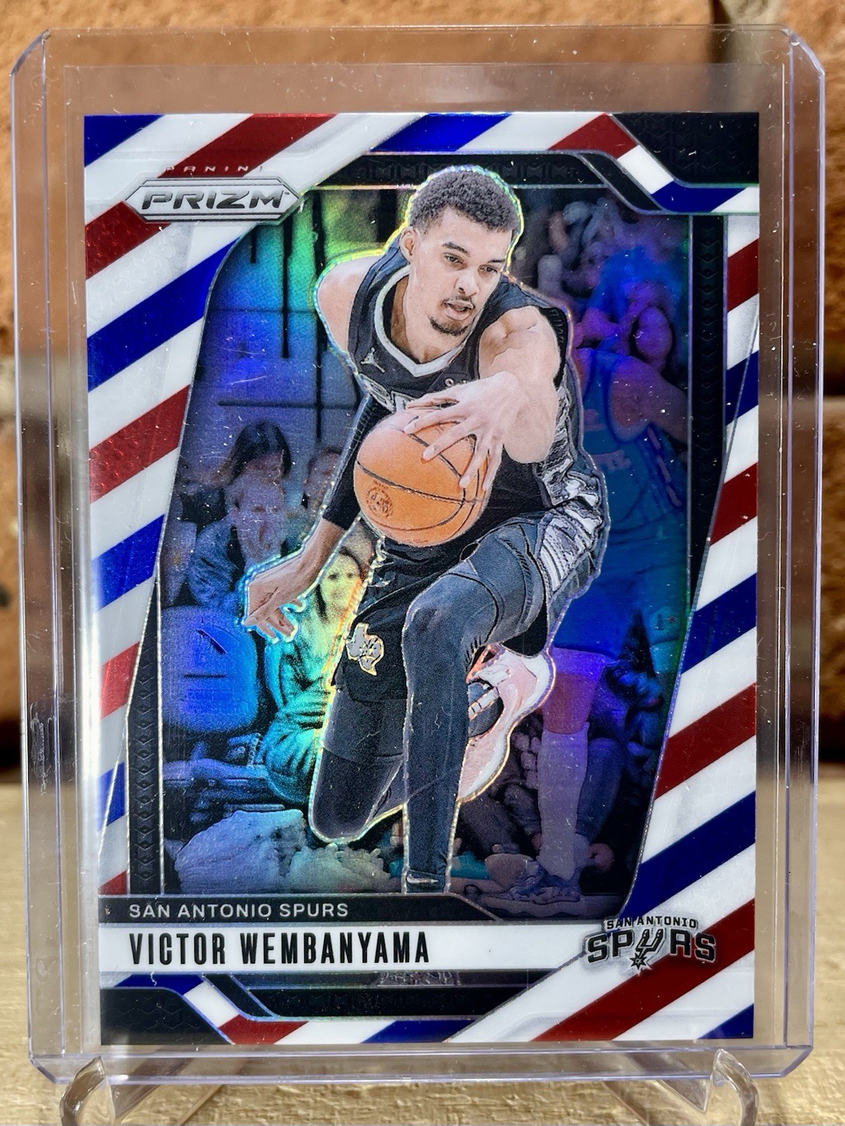 2024-25 Panini Prizm Victor Wembanyama #172 Red White & Blue Prizm Spurs