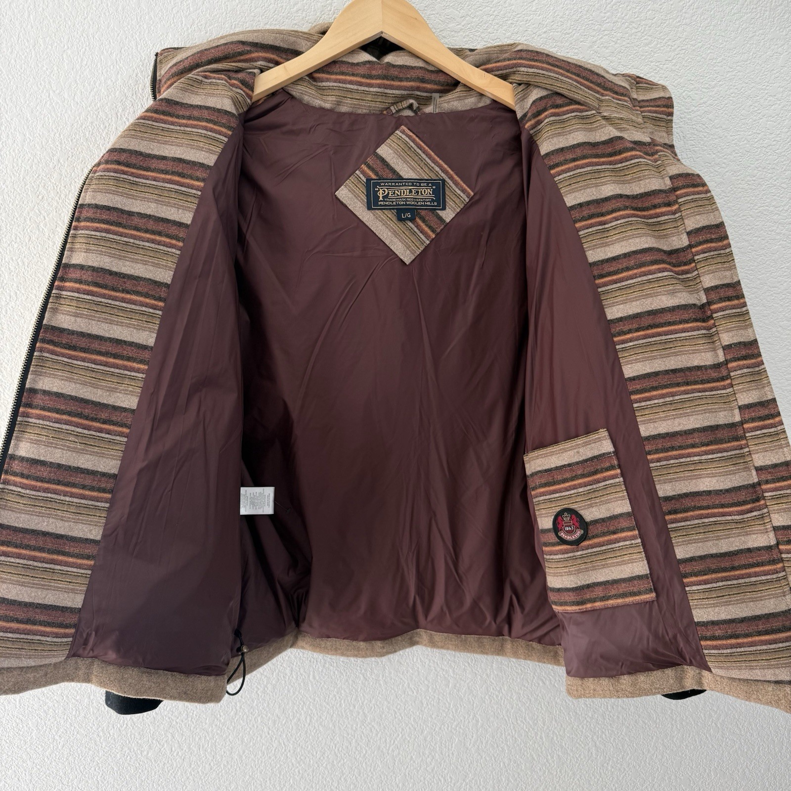 Pendleton Oak Brook Wool Down Puffer Jacket Large… - image 4