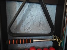 Retractable Pool Cue Bridge Stick with Removable Brass Head, Table Accessory