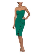 BETSY & ADAM Womens Green Lined Knee Length Party Sheath Dress 6