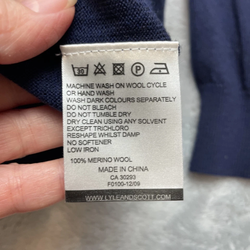 Royal Dornoch Golf Club Sweater Mens L Navy Merino Wool Scotland Lyle & Scott - Image 4 of 4