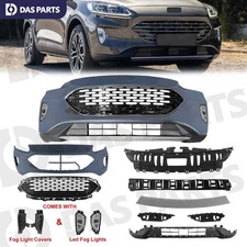 Front Bumper Valance Grille Bracket Fog Light Cover Kit For 2020-2022 Escape