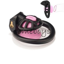 New Positive/negative Plug Chastity Cage Lock with 4 Rings Sissy Inverted Plug