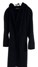 Forecaster of Boston Women's Black Long Wool Overcoat L Button Lined Made in USA