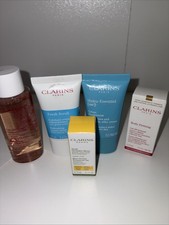 Clarins Paris Bundle Of 5! Try Before You Buy! Toner, Body Firming, Scrub, NEW!