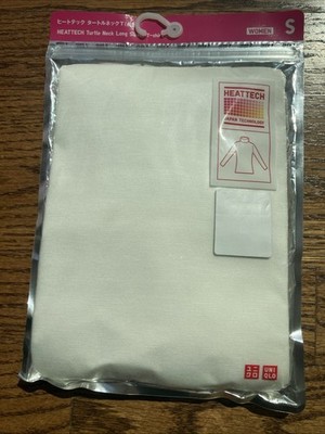 NEW UNIQLO Women Heattech Long Sleeve Turtle Neck White T-shirt Sz S