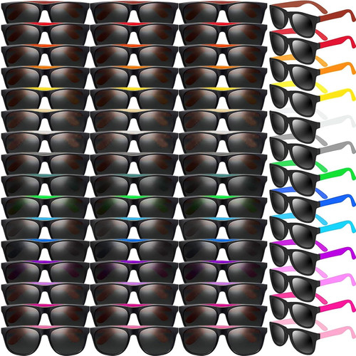 60 Pack Neon Sunglasses 80s Style Party Favor Shades Kids Adults Assorted
