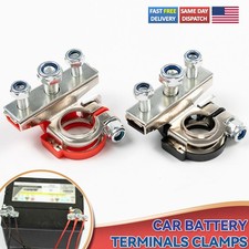 2Pcs Auto Battery Terminal Connector Quick Cables Clamps 3 Way Positive Negative