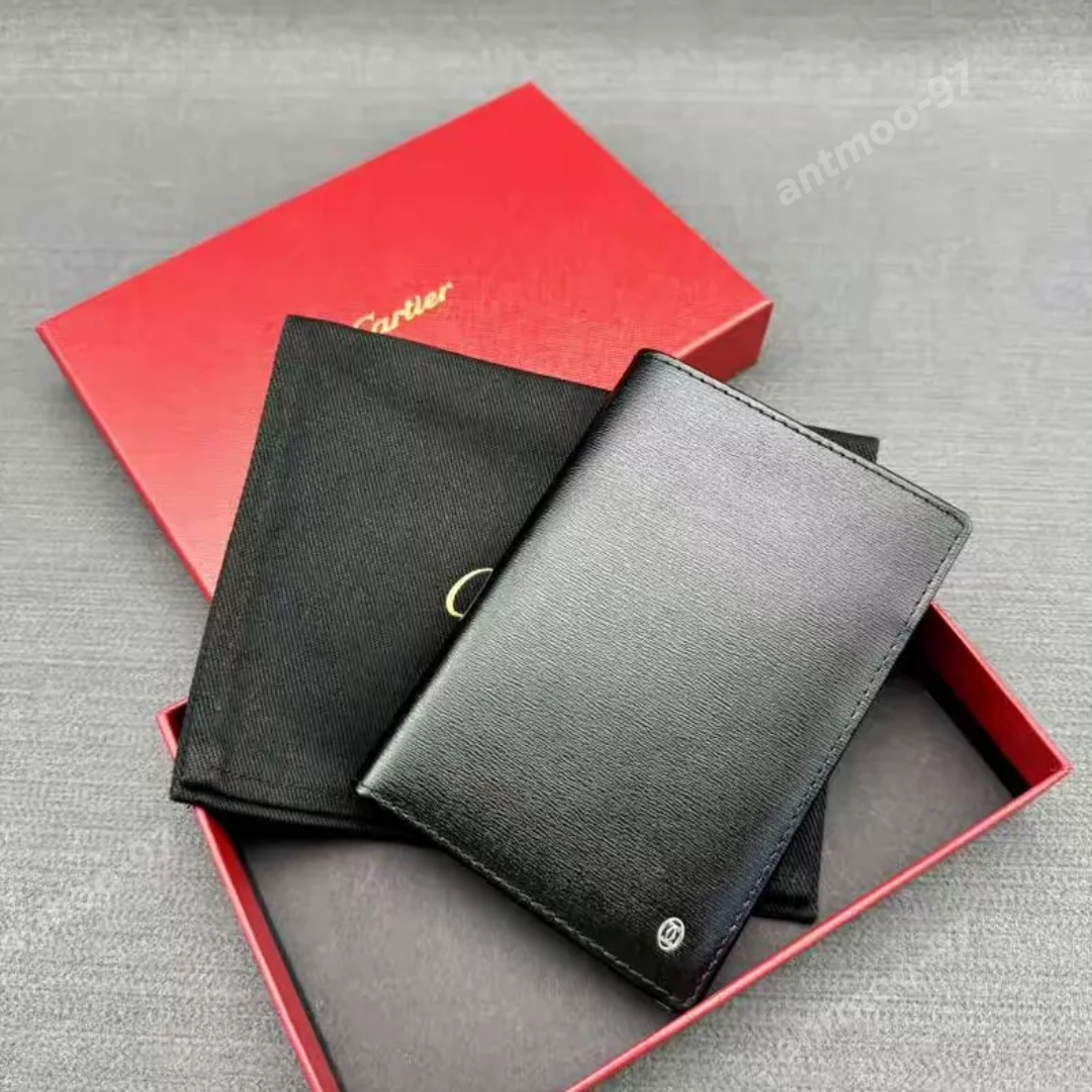 New Cartier VIP Gift Black Leather Passport Holder - With Box