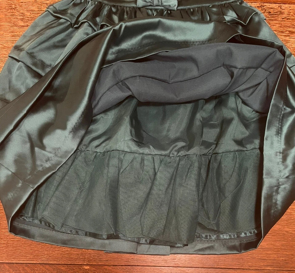 Vestido de fiesta Gymboree elegante verde satinado con enagua | Talla 7 Foto 4 de 4