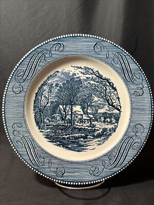 Beautiful Vintage CURRIER & IVES The Old Grist Mill Dinner Plate 9 